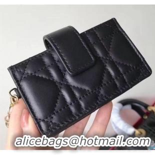 Noble Imitation Dior Lady Dior Cannage Lambskin Card Holder CD2652 Black 2019