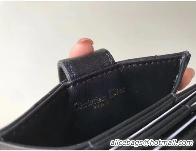 Noble Imitation Dior Lady Dior Cannage Lambskin Card Holder CD2652 Black 2019