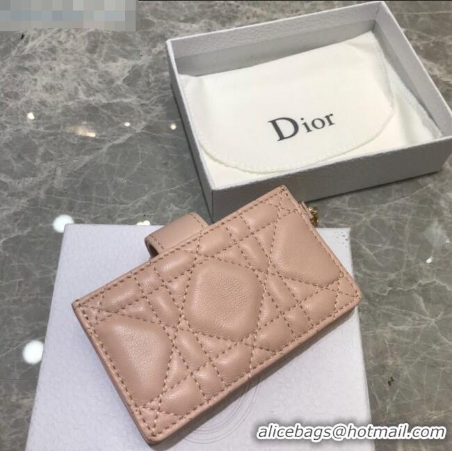 Noble Imitation Dior Lady Dior Cannage Lambskin Card Holder CD2652 Black 2019