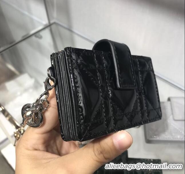 Wholesale Dior Lady Dior Cannage Lambskin Card Holder CD2652 Black 2019