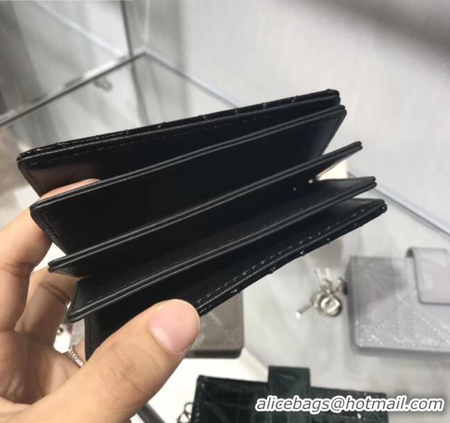 Wholesale Dior Lady Dior Cannage Lambskin Card Holder CD2652 Black 2019