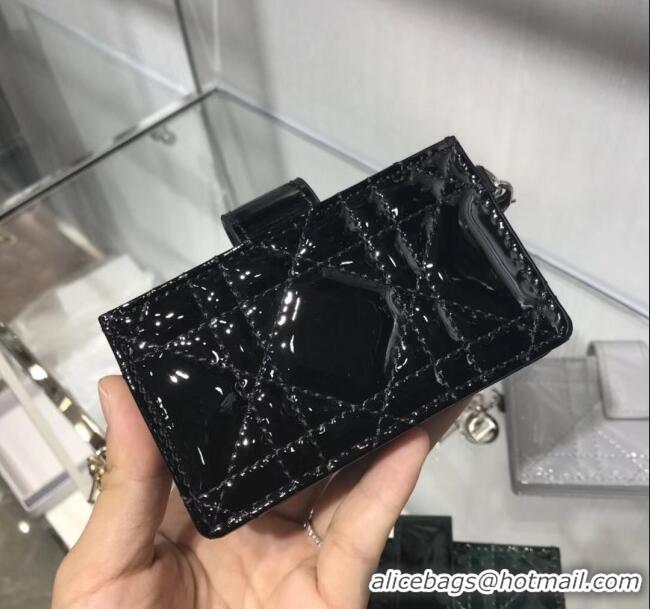 Wholesale Dior Lady Dior Cannage Lambskin Card Holder CD2652 Black 2019