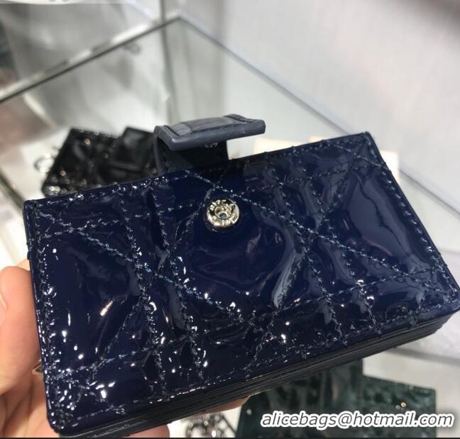 Classic Specials Dior Lady Dior Cannage Lambskin Card Holder CD2652 Blue 2019