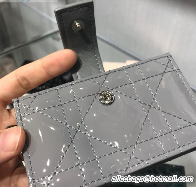 Cheapest Dior Lady Dior Cannage Lambskin Card Holder CD2652 Grey 2019