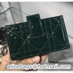 Cheap Faux Dior Lady Dior Cannage Lambskin Card Holder CD2652 Green 2019