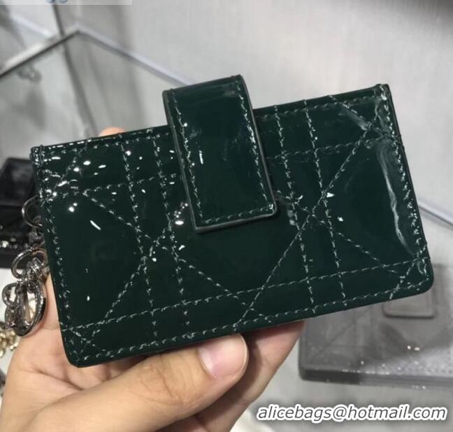 Cheap Faux Dior Lady Dior Cannage Lambskin Card Holder CD2652 Green 2019