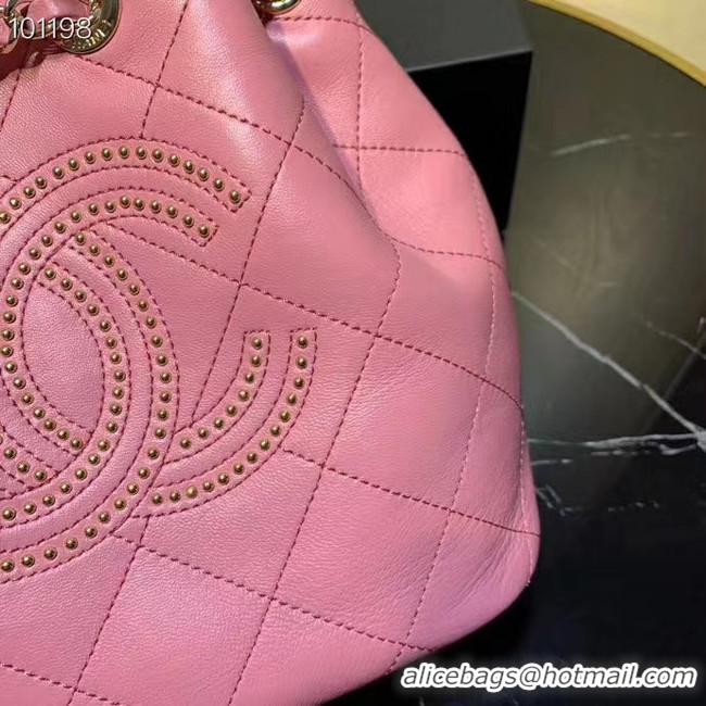 Low Price CHANEL Calfskin small Backpack & gold-Tone Metal AS1614 pink