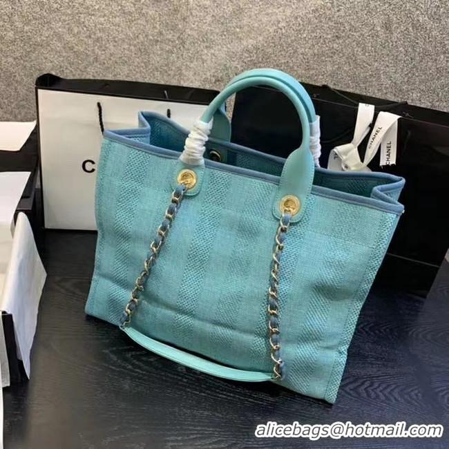 Shop Duplicate Chanel Shopping bag A66941 sky blue