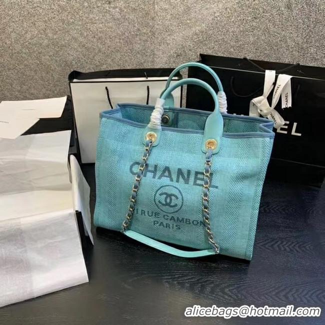 Shop Duplicate Chanel Shopping bag A66941 sky blue