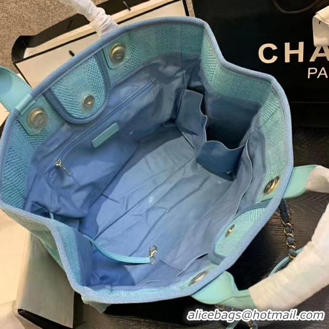 Shop Duplicate Chanel Shopping bag A66941 sky blue