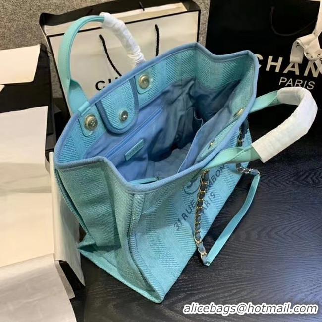 Shop Duplicate Chanel Shopping bag A66941 sky blue