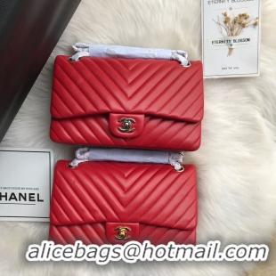 Good Quality Chanel Flap Original Lambskin Leather Shoulder Bag 1112V Red