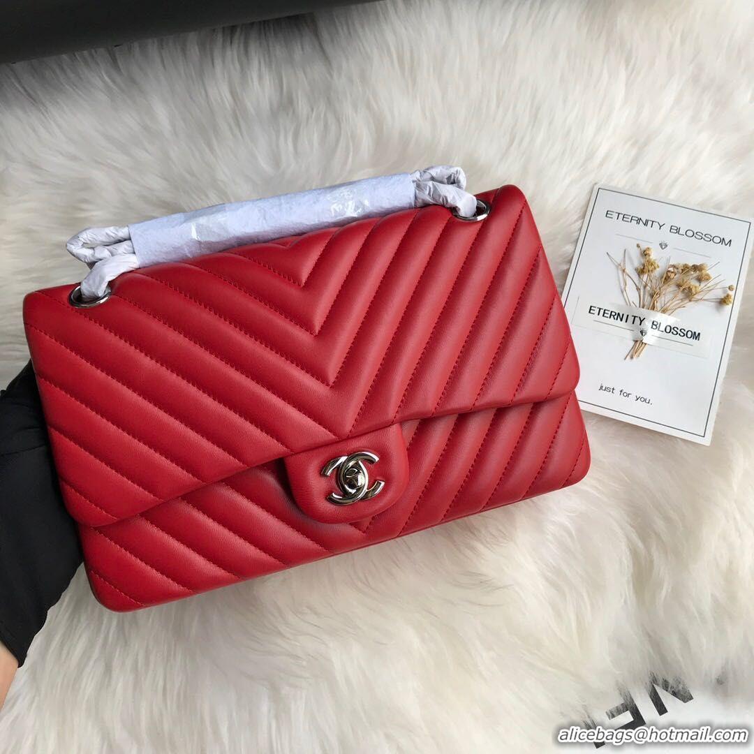 Good Quality Chanel Flap Original Lambskin Leather Shoulder Bag 1112V Red