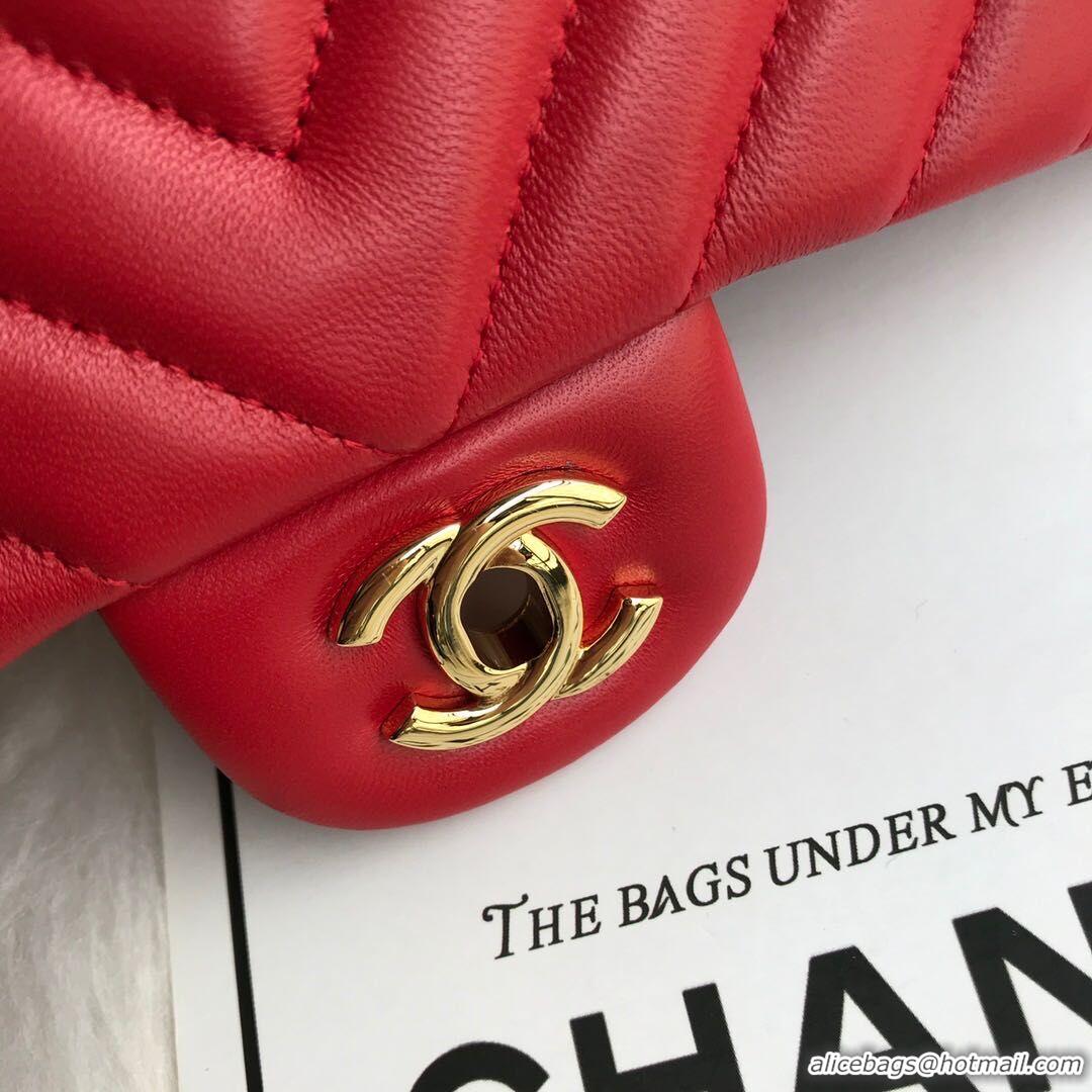 Good Quality Chanel Flap Original Lambskin Leather Shoulder Bag 1112V Red