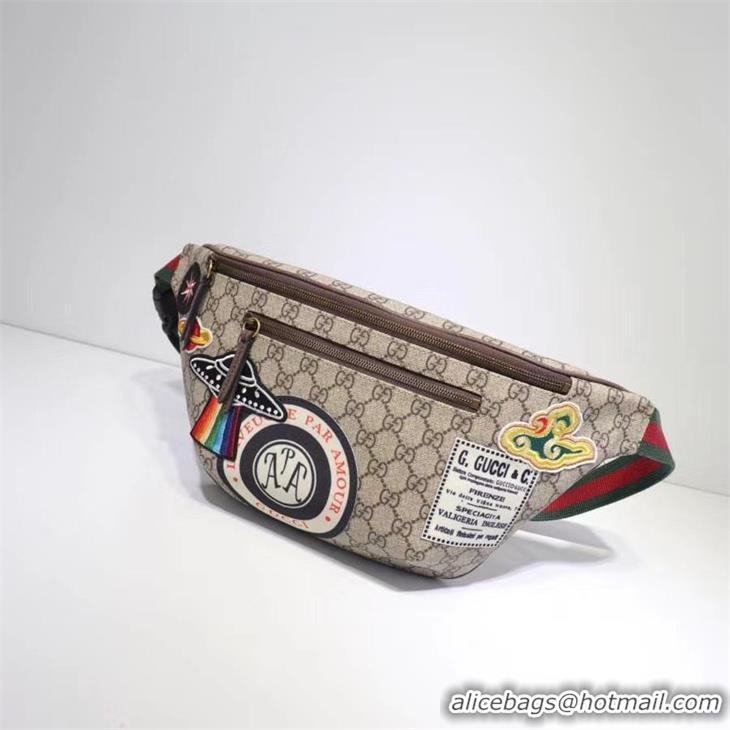 Practical Gucci Night Courrier soft GG Supreme Original Qaility belt bag 529711 brown