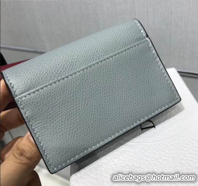 Super Quality Dior Saddle Grained Calfskin Flap Card Coin Purse Wallet CD2310 Light Gray 2019