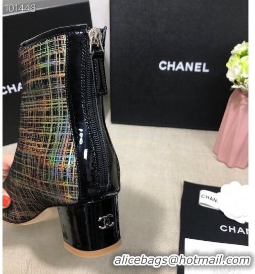 Low Price Chanel Checked Ankle Short Boots G35552 45mm Gold 2020