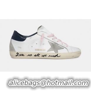 Cheap GOLDEN GOOSE DELUXE BRAND Super-Star sneakers with handwritten Love is all we need lettering GGBD19