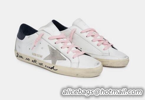 Cheap GOLDEN GOOSE DELUXE BRAND Super-Star sneakers with handwritten Love is all we need lettering GGBD19