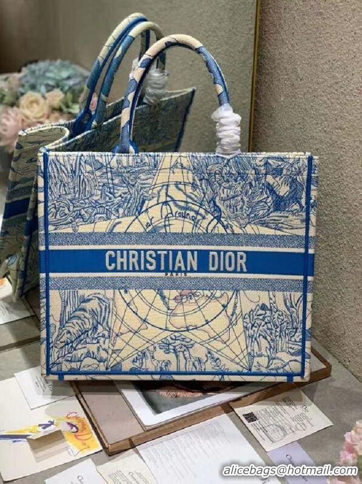 Grade Quality DIOR BOOK TOTE EMBROIDERED CANVAS BAG C1287-12