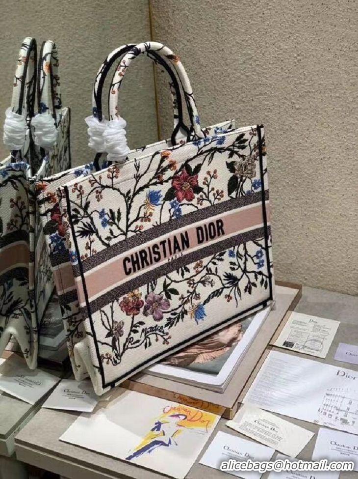 Pretty Style DIOR BOOK TOTE EMBROIDERED CANVAS BAG C1287-13