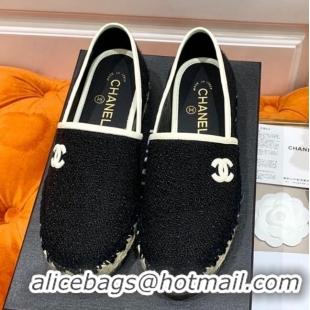 Unique Style Chanel Vintage CC Tweed Espadrilles C72501 Black 2020