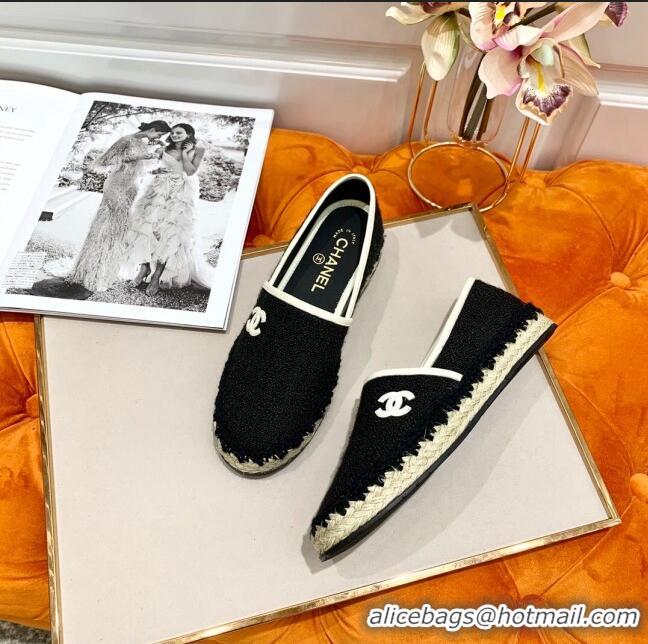 Unique Style Chanel Vintage CC Tweed Espadrilles C72501 Black 2020