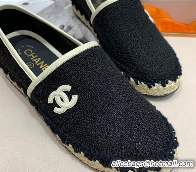 Unique Style Chanel Vintage CC Tweed Espadrilles C72501 Black 2020