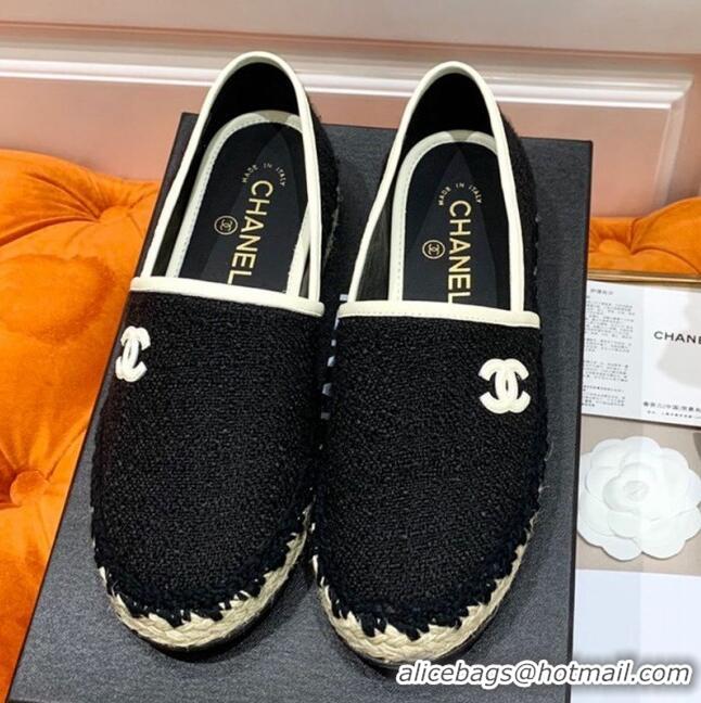 Unique Style Chanel Vintage CC Tweed Espadrilles C72501 Black 2020