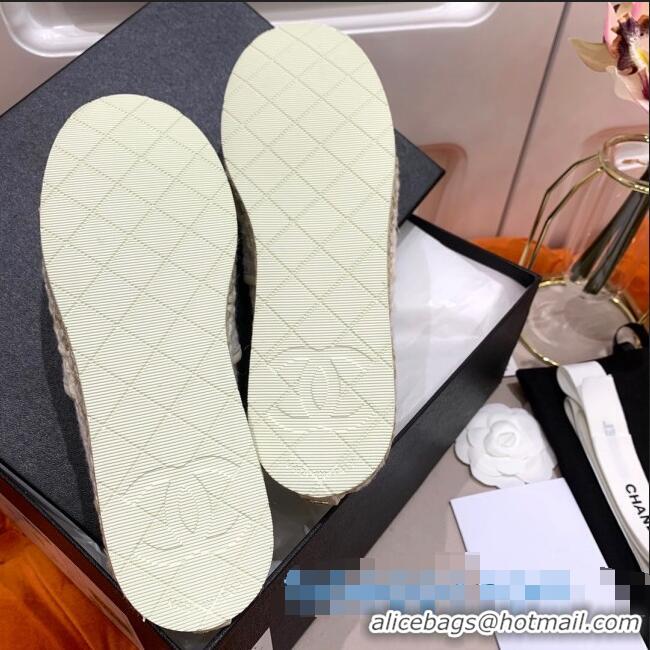 Good Taste Chanel Vintage CC Tweed Espadrilles C72501 White 2020