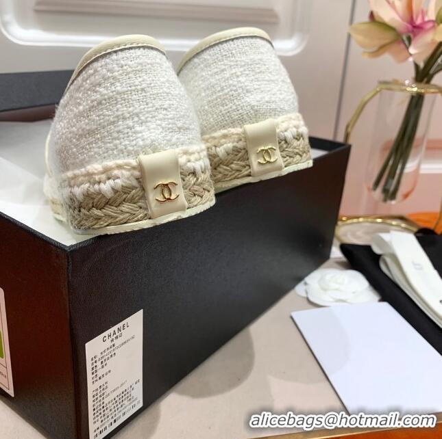 Good Taste Chanel Vintage CC Tweed Espadrilles C72501 White 2020