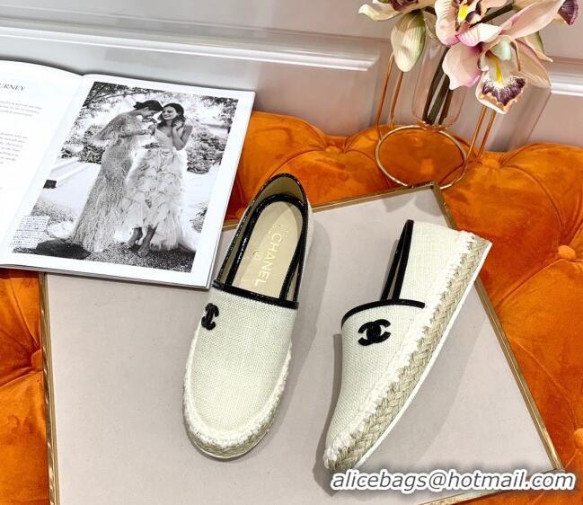 Low Cost Chanel Vintage CC Tweed Espadrilles C72501 Light Beige 2020