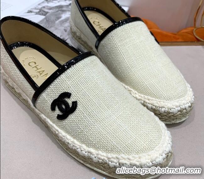 Low Cost Chanel Vintage CC Tweed Espadrilles C72501 Light Beige 2020