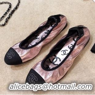 Good Looking Chanel Metallic Leather Ballerinas G36166 Pink 2020