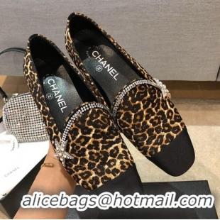 Grade Quality Chanel Leopard Print Flat Loafers With Crystal Star G35833 2020