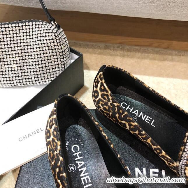 Grade Quality Chanel Leopard Print Flat Loafers With Crystal Star G35833 2020