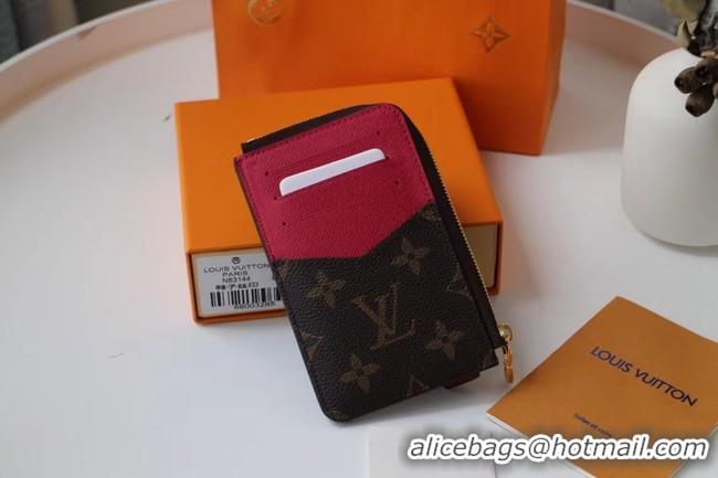 Trendy Design Louis vuitton Monogram Canvas original CARD HOLDER M60167 rose