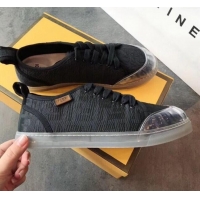 Hot Sell Fendi FF Canvas and PVC Low-Top Sneakers with Label G62410 Black 2020