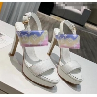 Latest Style Louis Vuitton LV Escale Calfskin Platform Sandal With 10.5cm Heel LV2022 White 2020