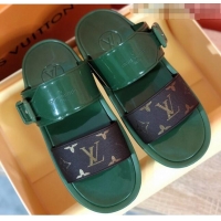 Classic Louis Vuitton SUNBATH Flat Mules Sandals 1A66XD Kaki 2020