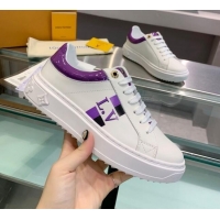 Imitation Louis Vuitton Luxembourg Iridescent and Silky Calfskin Sneaker LV2430 Purple 2020 (For Women and Men)