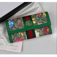 High Quality Gucci Ophidia GG Flora Continental Wallet 523153 Green 2019