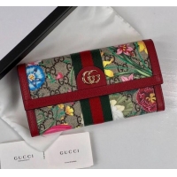 Top Quality Gucci Ophidia GG Flora Continental Wallet 523153 Red 2019