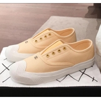 Best Price Chanel Vintage Canvas Slip-on Sneakers C70608 Yellow 2020