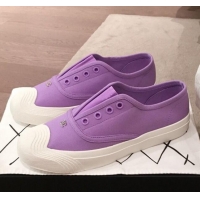 New Design Chanel Vintage Canvas Slip-on Sneakers C70608 Purple 2020