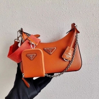 Most Popular Prada Saffiano leather mini shoulder bag 2BH204 orange