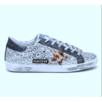 ​Promotional Golden Goose GGDB Calfskin Leather Star Sneaker GG1462 Silver Sequins/Black/Leopard Print 2020(For Women an