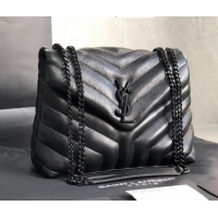 Grade Quality Saint Laurent Loulou Matelasse "Y" Original Leather Small Chain Bag Y49469 Black