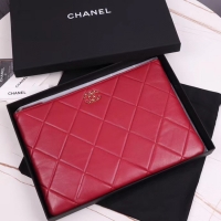 Good Looking CHANEL 19 Sheepskin Original Leather Carry on bag AP0952 red