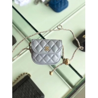 Buy Ladies Chanel Sheepskin Original Leather Pocket AP1461 grey